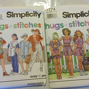 2 Simplicity "Hugs+Stitches" Sewing Patterns. Girl Clothes 12/14
